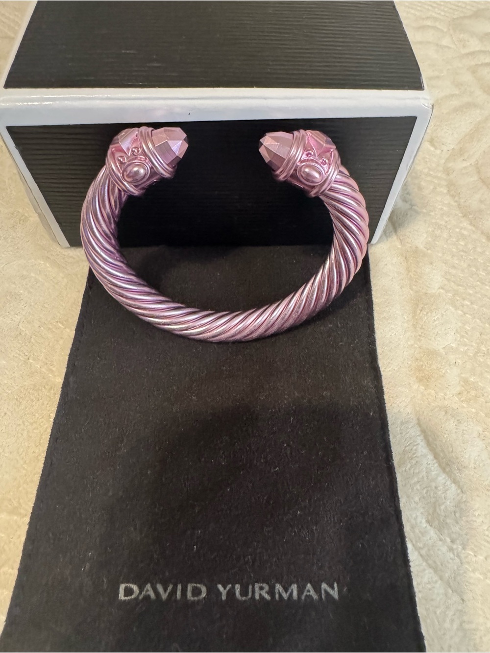 David Yurman Beautiful Pink Cable Cuff Bracelet - Picture 7 of 7